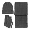 thumbnail image 3 of UJNDER Adults Winter Scarf Set Knit Warm Hat Long Scarf Gloves Grey One Size, 3 of 3