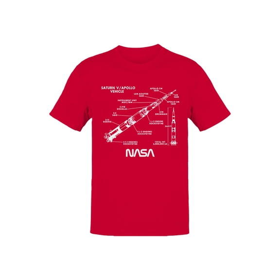 Officially Licensed Nasa Saturn V Rocket Diagram Men's T-shirt