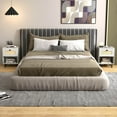 thumbnail image 4 of Costway 2 PCS Rattan Nightstand Boho End Table with Drawer & Open Shelf for Living Room White, 4 of 10
