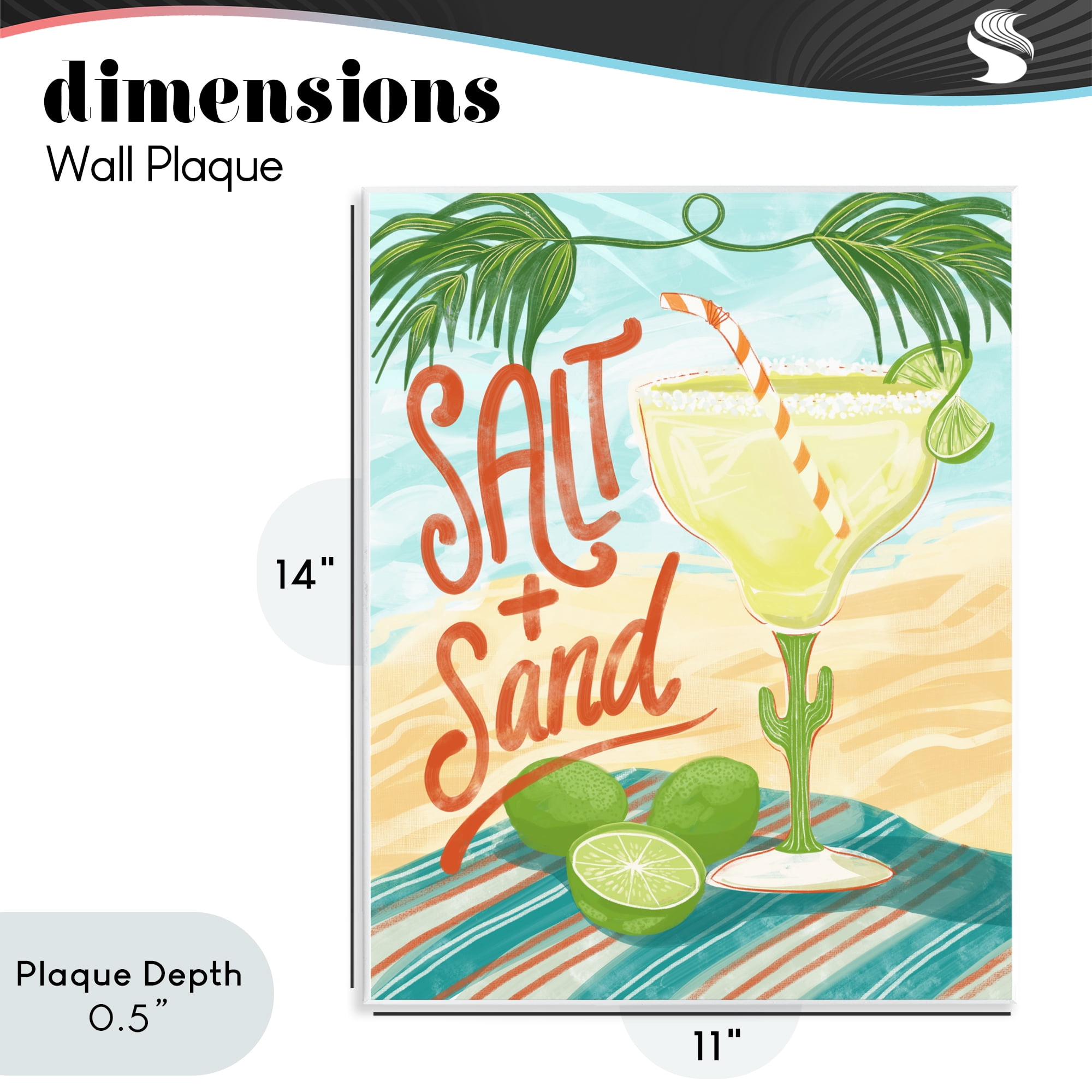 Stupell Industries Salt & Sand Margarita Wall Plaque Art, design by Connie Summers