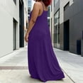 thumbnail image 4 of StSilkitty Plus Size Maxi Dresses for Womens Solid Color Adjustable Spaghetti Strap Sleeveless V Neck Long Sundresses, 4 of 5