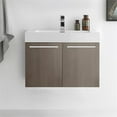 thumbnail image 3 of Fresca Vista 30" Gray Oak Wall Hung Modern Bathroom Cabinet w/ Integrated Sink, 3 of 5