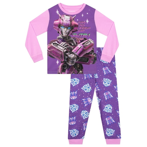 Transformers Girls Elita Pajamas Purple Sizes 4-10