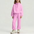 thumbnail image 7 of Cethrio Girls Outfit Sets, Casual 2 Piece Long Sleeve Zipper Sweatshirts and Sweatpants Sets Pink Size 9-10 T, 7 of 7