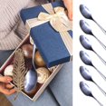 thumbnail image 2 of Under 10 Tableware 10Pcs 410 Stainless Steel Spoon Golden Plated Handle Metal Soup Spoon Set Kitchen Dinnerware Sets 15CM Small Teaspoons Stainless Steel Spoon Pack of Restaurant Bar Spoon, 2 of 9