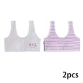 thumbnail image 1 of AJZIOJIRO Kids Girls Trim Bralette Bra Teens Rib Spaghetti Strpa Sleeping Bras 2 Pairs, 1 of 9