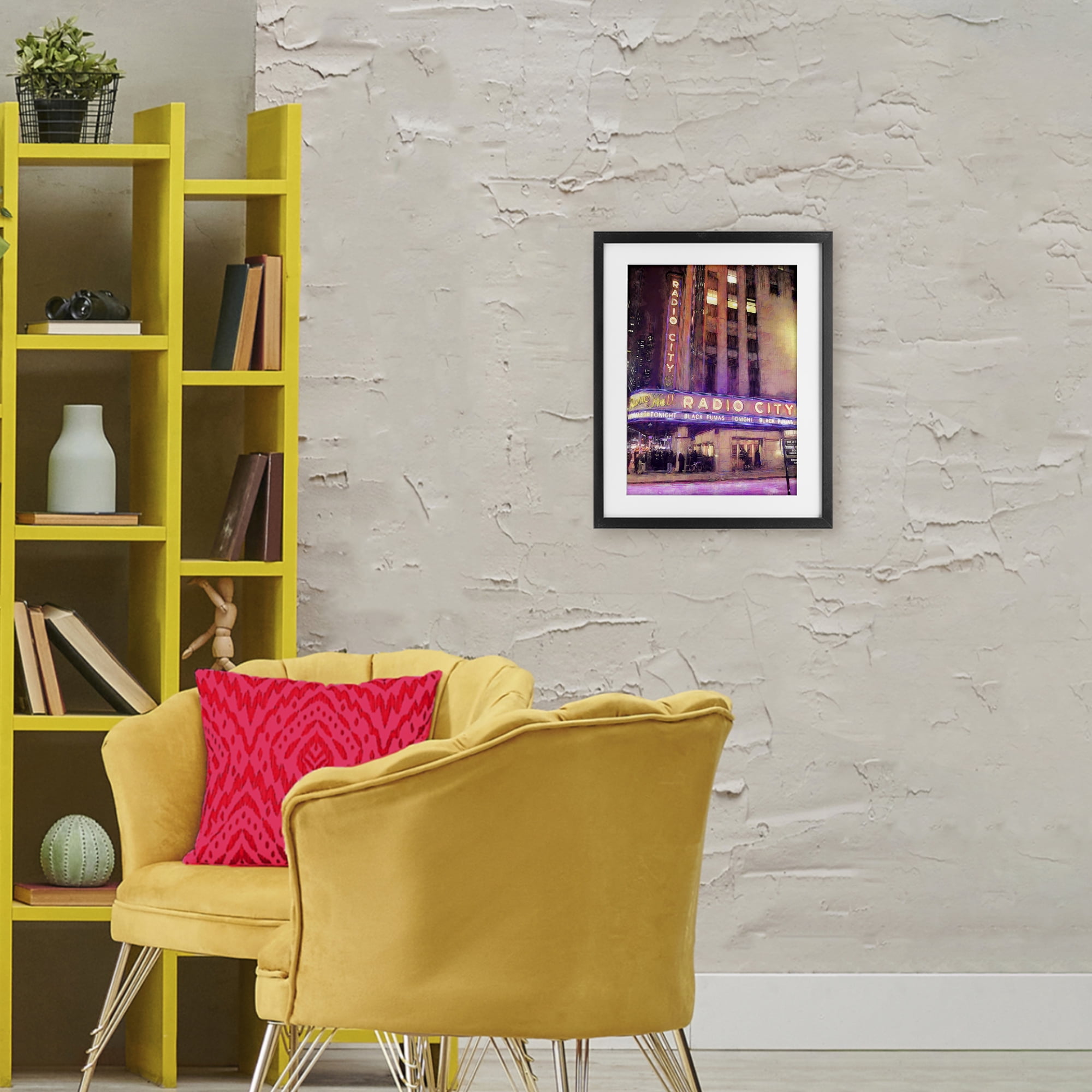 Stupell Industries Radio City Music Hall Black Framed Print Under Glass, design by Grotto Studios