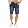 thumbnail image 3 of TAIAOJING Men's Shorts Jeans Summer Ripped Personality Retro High Stretch Denim Pants, 3 of 9
