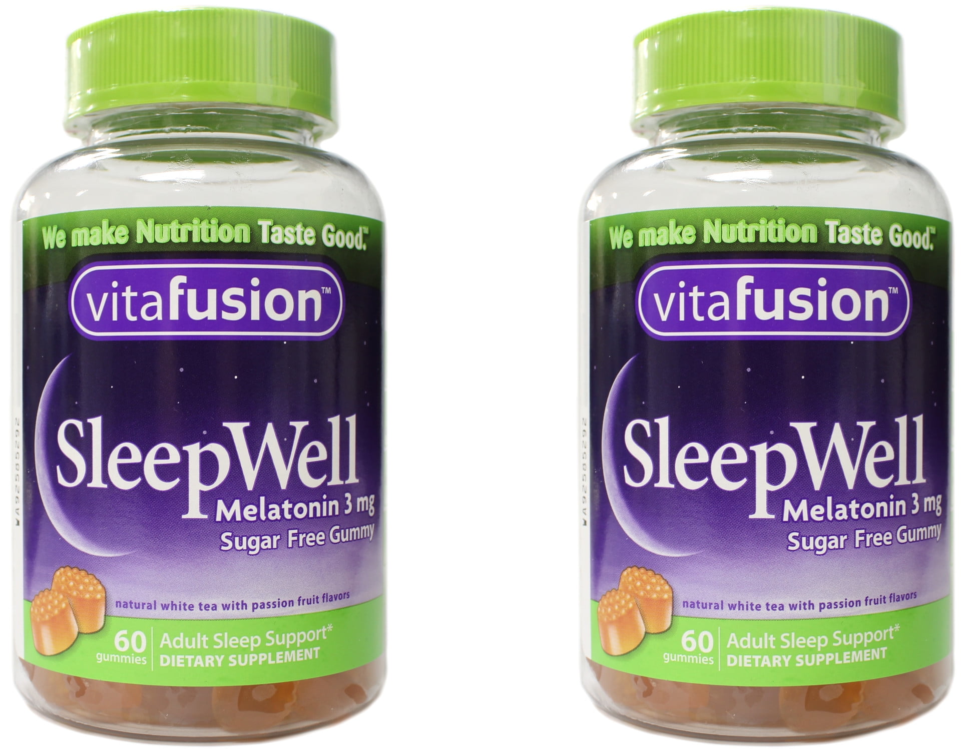 2 Pack Vitafusion SleepWell Gummies White Tea with Passion Fruit 60