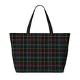 thumbnail image 2 of Easygdp Buffalo Plaid Dark Green Bolsa de Viaje de Playa de Gran Capacidad, Bolsa Tote Perfecta para la Playa, Escapadas de Fin de Semana y Viajes, 2 of 7