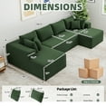 thumbnail image 3 of 132''Modular Boneless Couches for Living Room, Corduroy Deep Seat Sofa with 2 Chaise Lounges and 1 Loveseat, 3 of 8