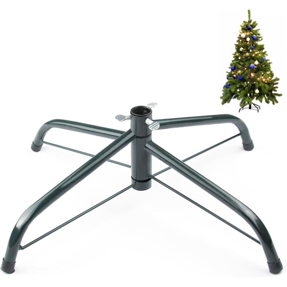 MY 16 Inch Metal Christmas Tree Stand for 4 to 10ft Christmas Trees, Heavy Duty Folding Christmas Tree Stand, Universal Artificial Christmas Tree Stand Replacement