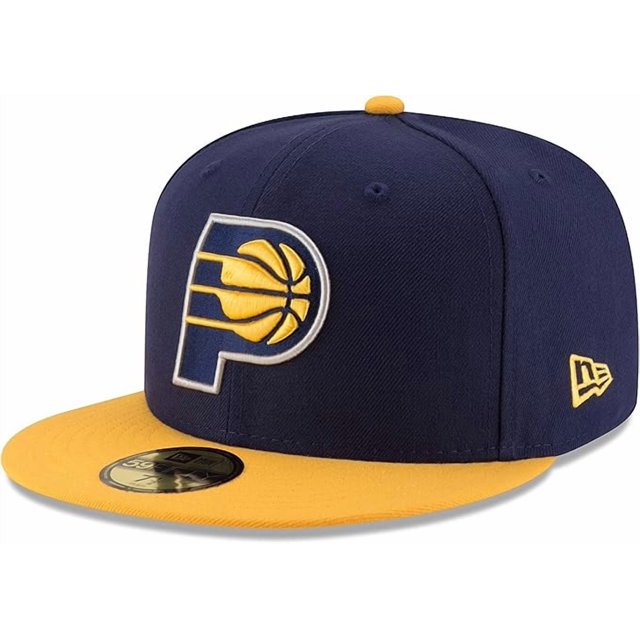 NBA hat featuring the Pacers' iconic "P" basketball logo. Indiana Pacers fitted hat, green, size 7 3/8