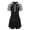 A Black, variant on renvena Kids Girls 2 Piece Swimsuit Rash Guard Beachwear Short Sleeve Swimwear with Swim Skirts Set A Black 3XL