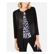 KASPER Womens Black Jacket Petites Size: PXL