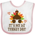 thumbnail image 3 of Inktastic 1st Turkey Day Thanksgiving Boys or Girls Baby Bib, 3 of 4
