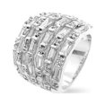 thumbnail image 1 of Precious Stars R07408R-C01-06 Bague Mode Multi-Rangée en Zircon Cubique Silvertone, 1 of 2