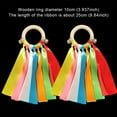 thumbnail image 2 of Children Gymnastic Wood Ring Ribbon Professional Reusable Dancing Rope Training Practise Sports Gears Accessories 50cm with 2 Bells, 2 of 8