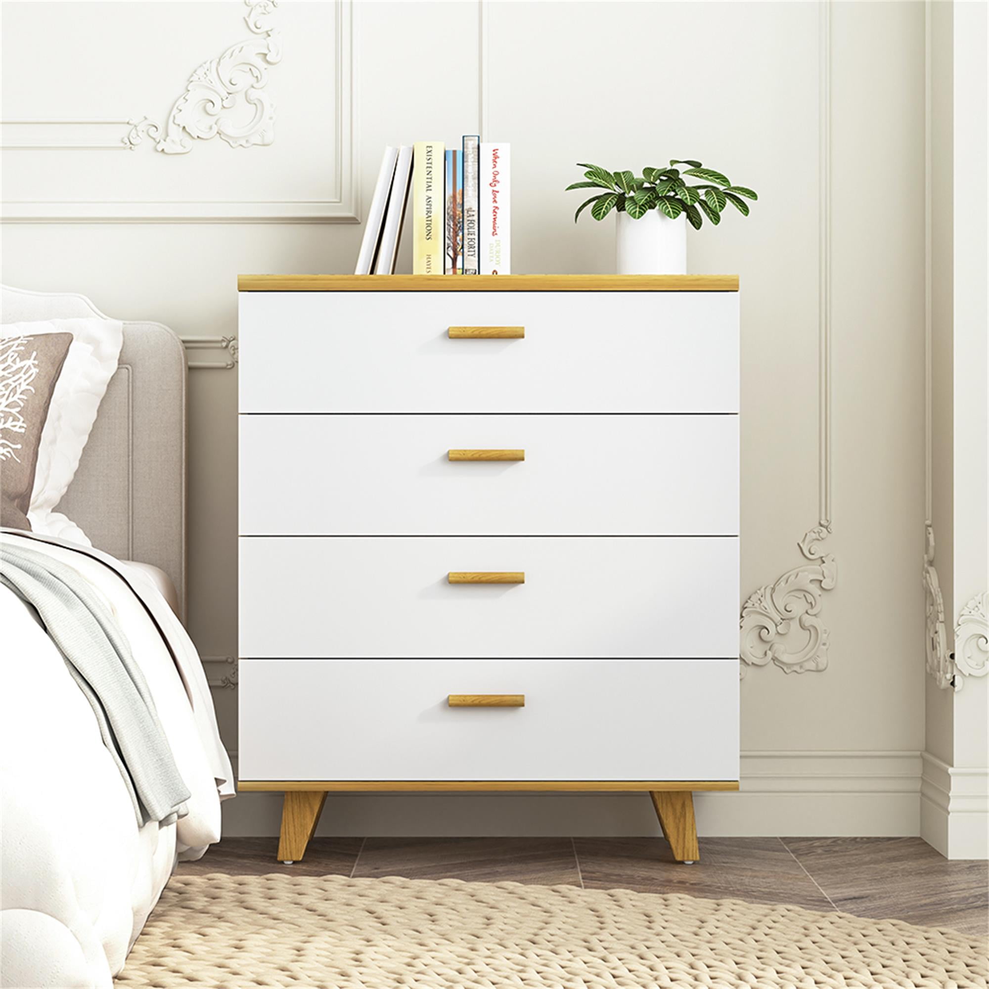 Finihen 4 Drawers Chest of Dressers, Wood Storage Cabinet with Handle Table Leg for Bedroom, Living Room and Hallway, Beige Finihen 4 Drawers Chest of Dressers, Wood Storage Cabinet with Handle Table Leg for Bedroom, Living Room and Hallway, Beige