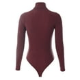 thumbnail image 4 of MixMatchy Women's Long Sleeves Ribbed Sweater Turtleneck Bodysuit Leotard, 4 of 7