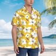 thumbnail image 6 of Uemuo Lilies Flowers Printed Regular Fit Short Sleeve Casual Hawaiian Shirt for Men,Aloha shirt,Tropical shirt,Floral print shirt,Vacation Beach shirt-X-Large, 6 of 9