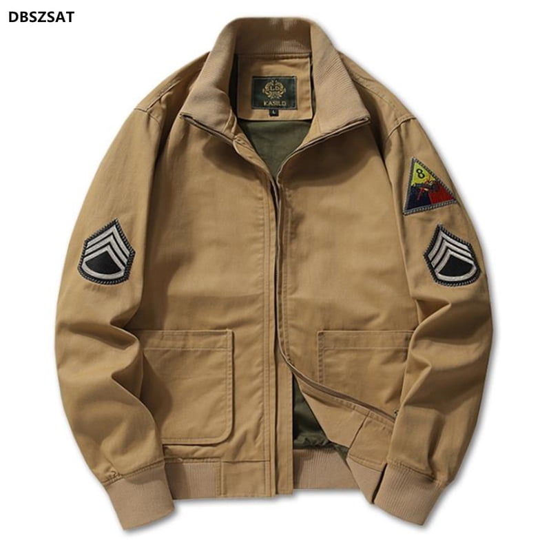FURY Military Jacket Stand Collar Men's Bomber Jacket Cotton