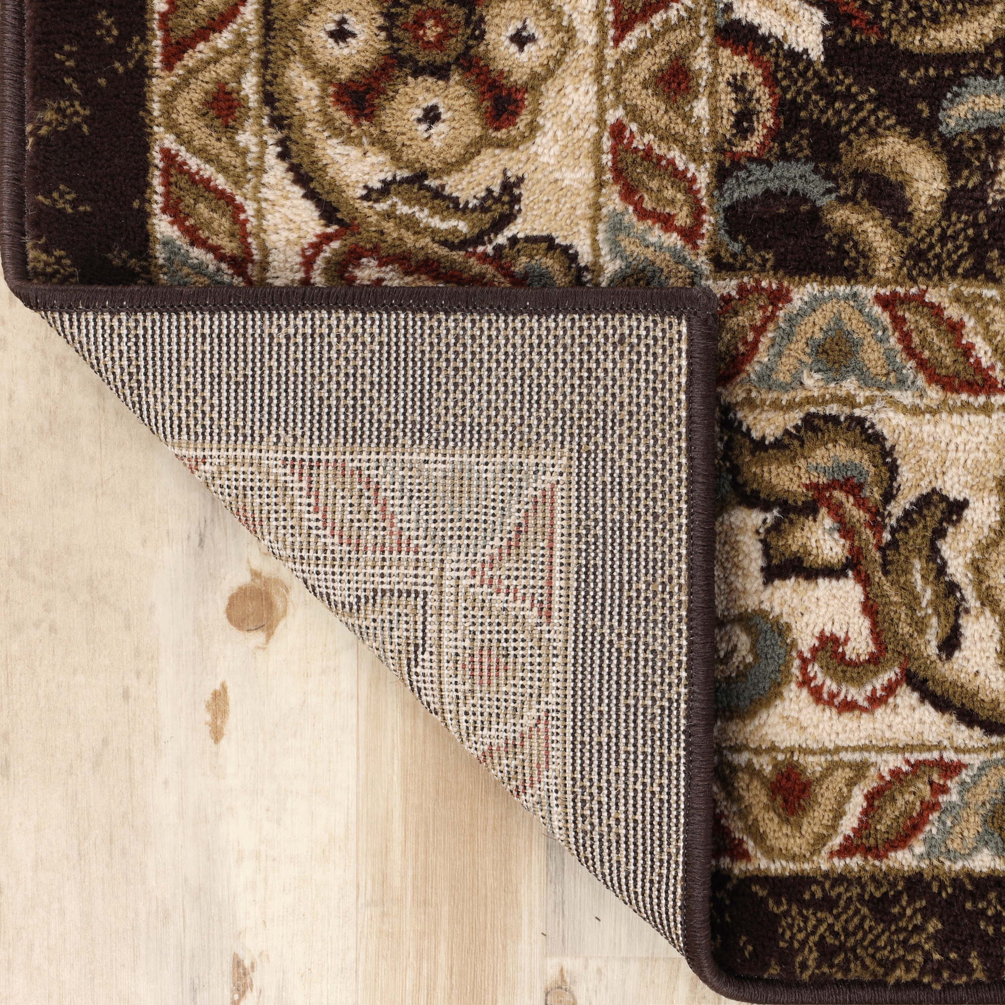 BNM Floral Scroll Vines Indoor Area Rug, 8' x 10', Mocha