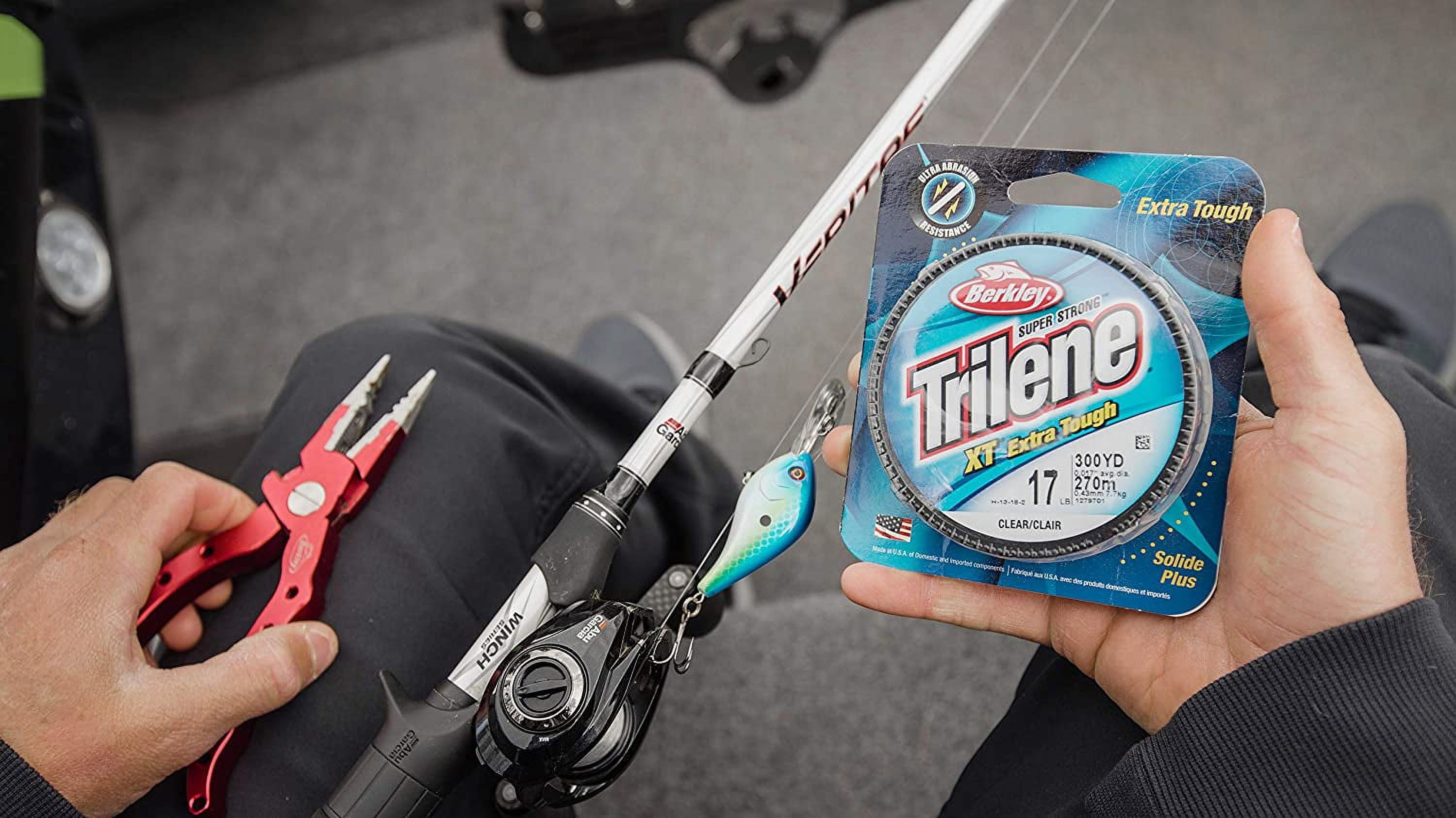 Berkley Trilene® XT® Monofilament Fishing Line, Low-Vis Green, 12 lb Test Strength, 3000 yd