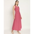 thumbnail image 3 of Moomaya Solid Wrap Style Maxi Dress, Sleeveless V-Neck A-Line Party Dress, 3 of 8