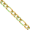 thumbnail image 2 of 14K Solid Yellow Gold 6mm Concave Figaro Link Chain Necklace, 2 of 4