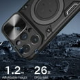 thumbnail image 7 of Magnetic Ring Bracket Sliding Window Phone Case for iPhone 14 15 / Pro/Plus/Pro Max, Lens Protection  Shell, Shockproof Stand Back Cover Blue, 7 of 7