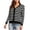 Black, variant on Womens Striped Cardigan Tops Wave-shaped Long Sleeve V Neck Button Knitted Outwear Shirts Dressy Casual Loose Blouses