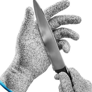Dowellife Large Grey Cut Resistant Glove, Food Grade Stainless Steel Mesh Metal Glove, Knife Cutting Glove for Butcher, Oyster Shucking Kitchen