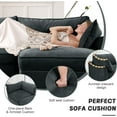 thumbnail image 5 of 112'' Chenille Convertible Deep Seat L Shaped Sofa Couch Oversized Modular Sofa with Ottoman and Storage Pull Out Drawers for Living Room,Grey, 5 of 9
