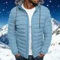 thumbnail image 2 of Xcmzpl Mens Lightweight Packable Puffer Jacket Winter Insulated Puffy Coat Hooded Warm Quilted Jackets with Pocket for Ourdoor Travel, 2 of 7