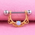 thumbnail image 3 of pitrice Flower Shape Body Nipple Barbell Piercing Rings Opal Nipple Ring Barbell Body Piercing Jewelry Nipple Ring, 3 of 8