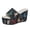 Black, variant on Women's Wedge Sandals Butterfly Printed Platform Slides Open Toe Slip on Casual Summer Mules
