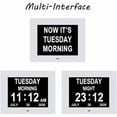 thumbnail image 4 of Extra Large Digital Calendar Clock Date Time and Day Dementia Clock for Visually Impaired Elderly 8 Alarm Options, White, 4 of 5