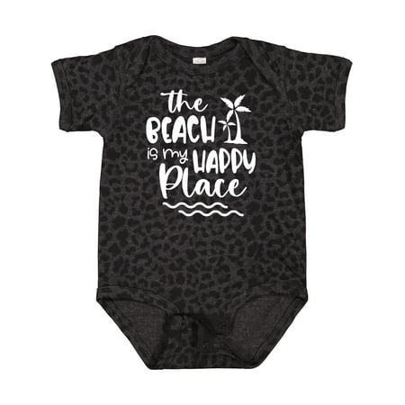 

Inktastic Spring Break the Beach is My Happy Place Gift Baby Boy or Baby Girl Bodysuit