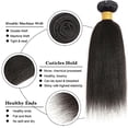 thumbnail image 3 of Hair Bundles NiegMeag Color #1B Kinky Straight Peruvian 8A, 3 of 7