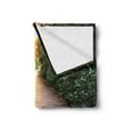 thumbnail image 2 of Jungle Soft Flannel Fleece Throw Blanket, Boardwalk In Mangrove Forest Sunlight Tunnel Sunset Autumn Green Leaves, Cozy Plush for Indoor and Outdoor Use, 50" x 60", Brown Green Yellow, by Ambesonne, 2 of 5