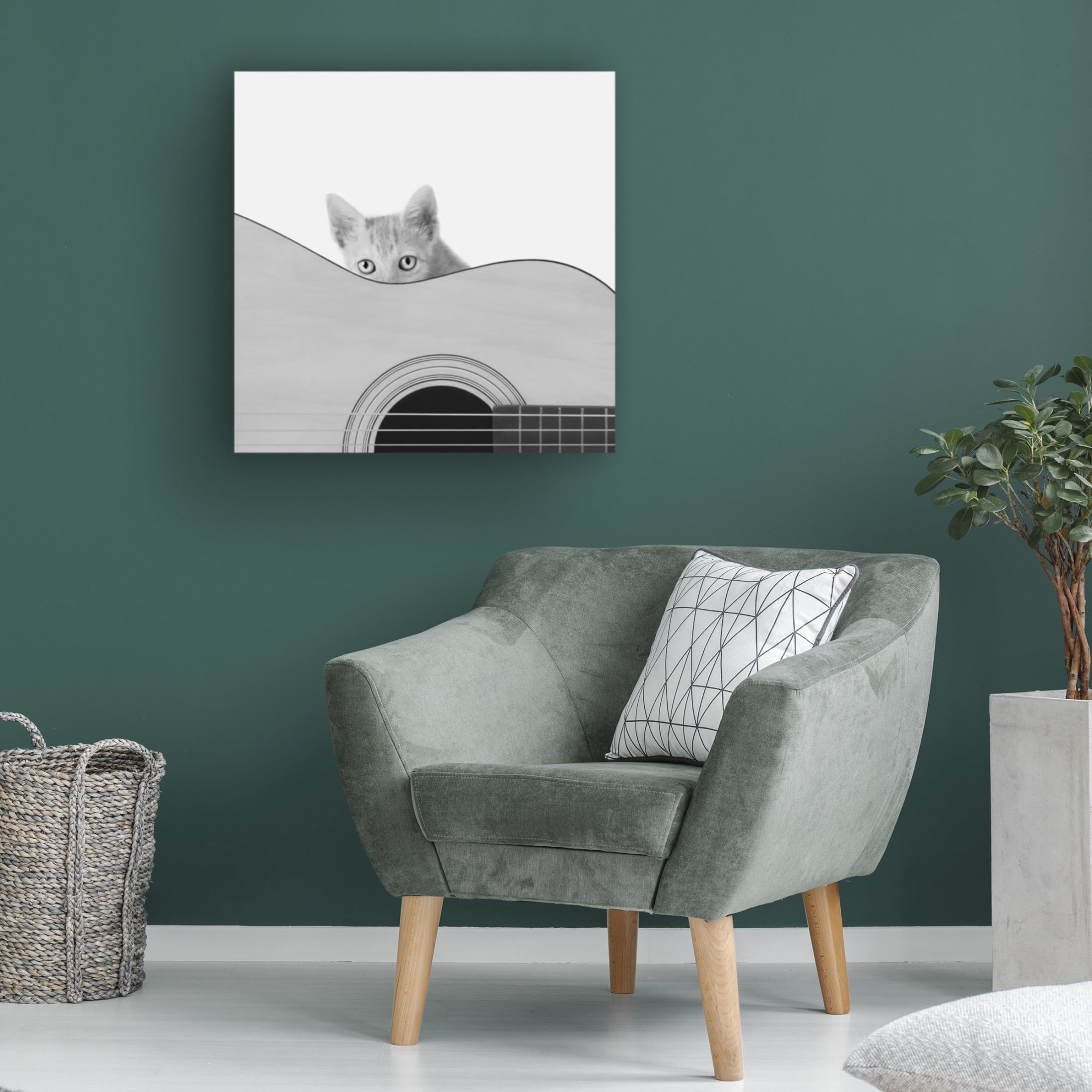 Canvas Wall Art - Jon Bertelli 'Whiskers and Strings' Wall Art for Living Room, Bedroom, or Office Décor by Trademark Fine Art - 35 x 35 Inches