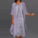 thumbnail image 2 of Vestidos Para Mujer Vestido Maxi Vestido Bohemio Media Manga Smock + Vestido Conjunto de Dos Piezas Hasta La Rodilla Vestido de Playa Odeerbi  ODB164450, 2 of 8