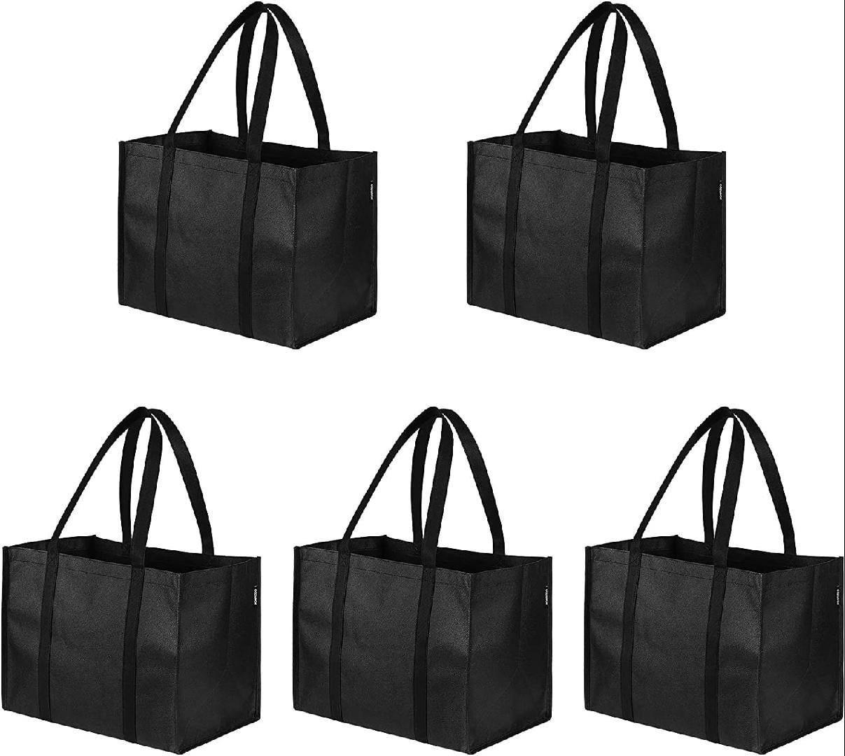 Reusable Grocery Bags 5 Pack Shopping Tote Bags with Reinforced Handles