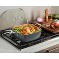 thumbnail image 6 of Gotham Steel Nonstick Deep Fry Pan 11" Square Ceramic Frying Pan Pot with Glass Lid 6.5 Quart with Basket Steamer Insert, 6 of 6