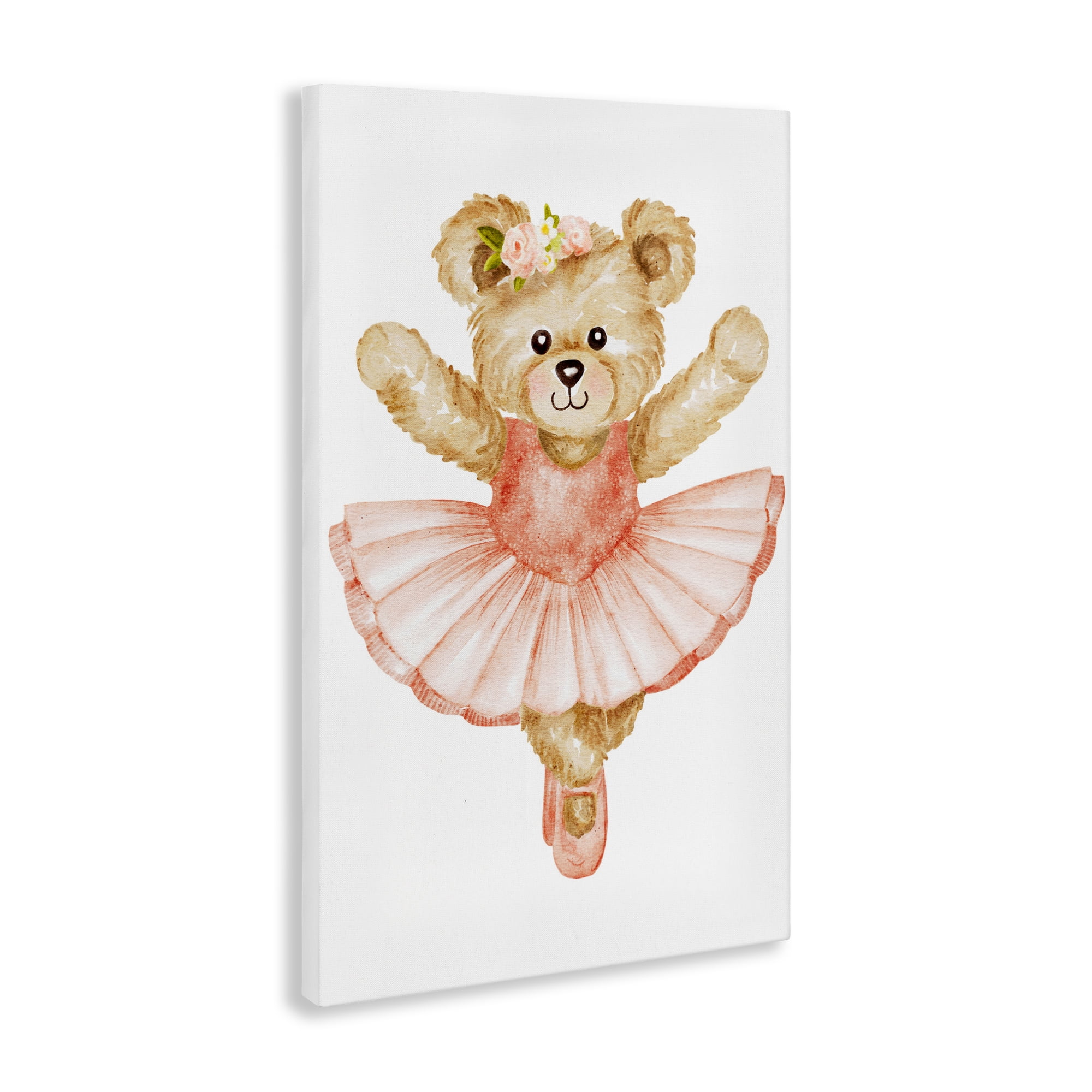 Teddy Bear Ballet Tutu Canvas Wall Art, design by Amy Hall