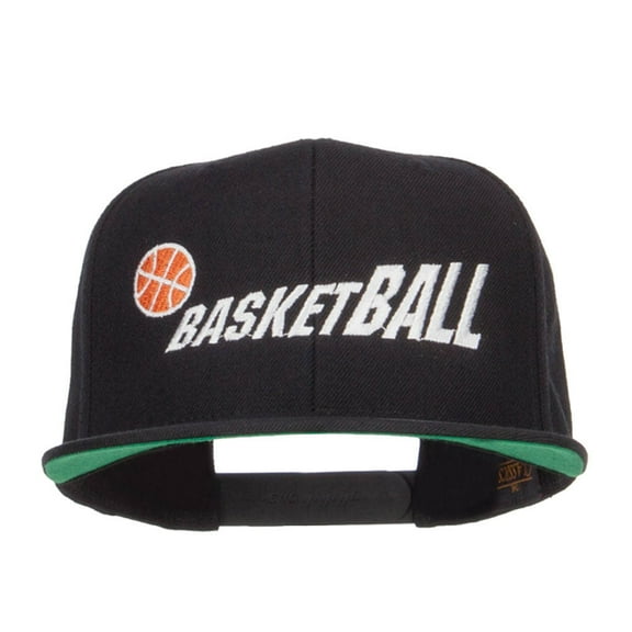 Fading Basketball Embroidered Snapback Cap - Black OSFM