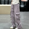 thumbnail image 6 of Girls Pants Cargo Loose Fit Elastic Waist Pocket School Joggers Teen Trendy Clothes, 6 of 8