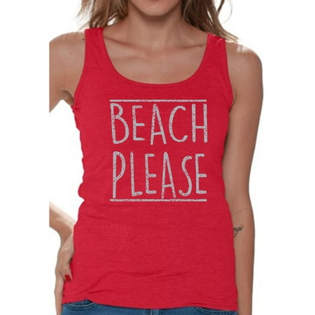 Awkward Styles Beach Please Women Tank Top Women's Vacation Tank Hawaiian Sleeveless Shirt Beach Outfit for Women Summer Party Outfit Summer Vacation Shirts Vacay T-Shirt Hawaiian Vibes (Best Beach Party Outfit)