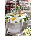 thumbnail image 6 of Outdoor Tablecloth with Umbrella Hole Zipper White Flowers Round Tablecloth 54" Waterproof Outside Table Cloth Countryside Lemon Fruit Garden Patio Table Cover Tablecloths for Picnic Party, 6 of 8